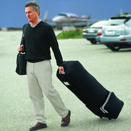 Man Holding Travel Golf Bag